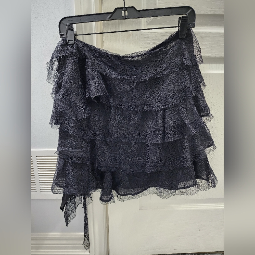Zara Black Asymmetrical Lace Skirt